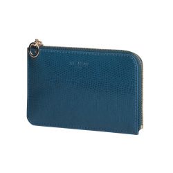 Porte-cartes zippé Bornéo bleu canard Mignon