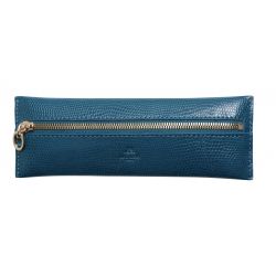 Trousse plate zippée Bornéo bleu canard Mignon